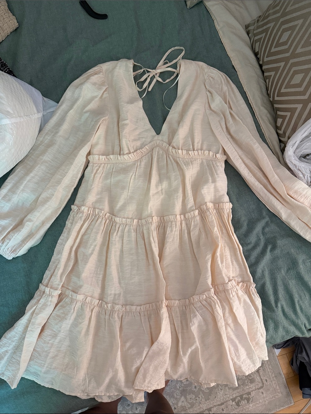 Light yellow Tiered Ruffle Dress